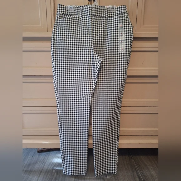 Old Navy Black And White Checkered High Rise Skinny Pants Size 4 - Picture 3 of 12